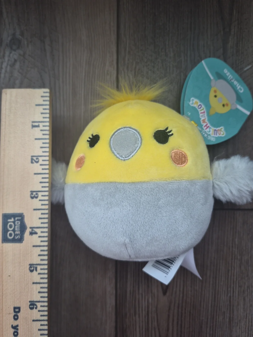 Original Squishmallows Yellow Gray Cockatiel Plush - Charlize